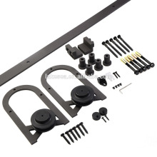 6.6 FT Black Carbon Steel Sliding Barn Door Hardware